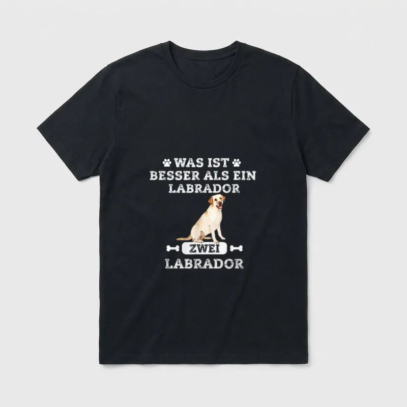 Zwei Labrador Hunde Design T-Shirt – Klassisches T-Shirt in Schwarz
