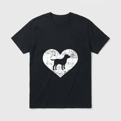 Labrador Herz T-Shirt – Klassisches T-Shirt in Schwarz