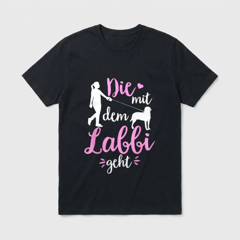 Die Mit Dem Labbi Geht T-Shirt – Klassisches T-Shirt in Schwarz