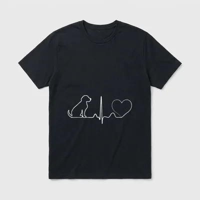 Hundeherzlinie Labradors Rottweiler Herz T-Shirt – Klassisches T-Shirt in Schwarz
