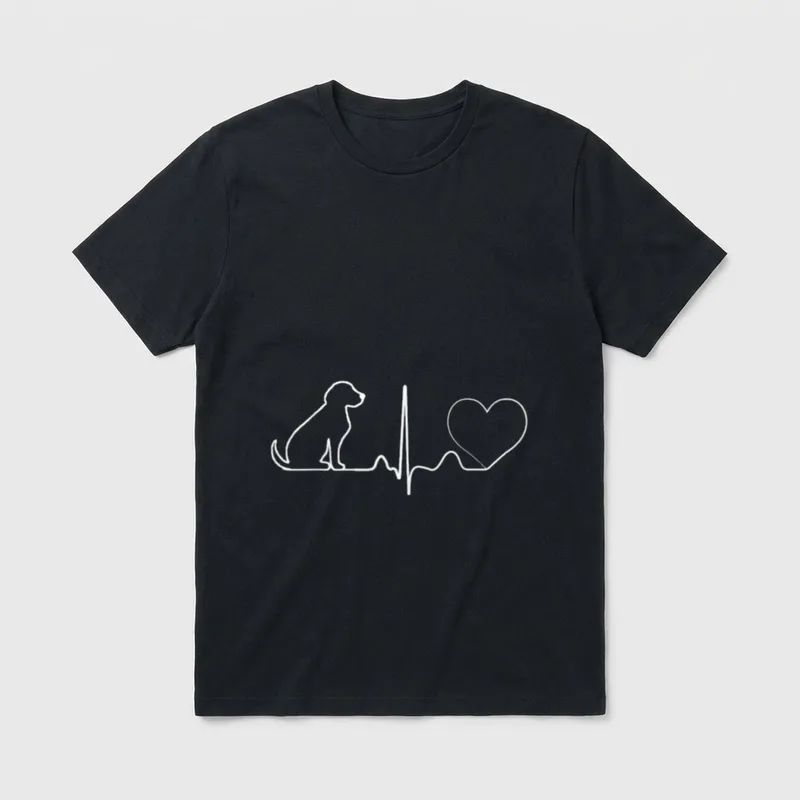 Hundeherzlinie Labradors Rottweiler Herz T-Shirt – Klassisches T-Shirt in Schwarz