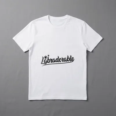 Labrador-Hund T-Shirt – Schriftzug Labradorable mit zwei kleinen Pfotenabdrücken – Klassisches T-Shirt in Schwarz