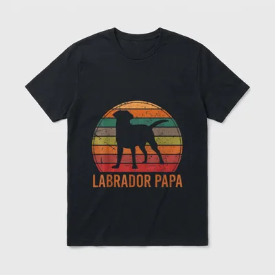 Labrador Papa Hunderasse Hundeliebhaber T-Shirt – Klassisches T-Shirt in Schwarz