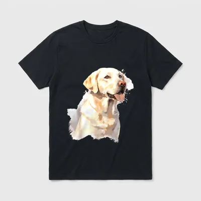 Labrador Watercolor T-Shirt – Klassisches T-Shirt in Schwarz