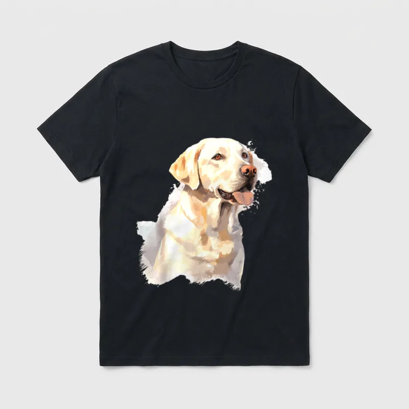 Labrador Watercolor T-Shirt – Klassisches T-Shirt in Schwarz