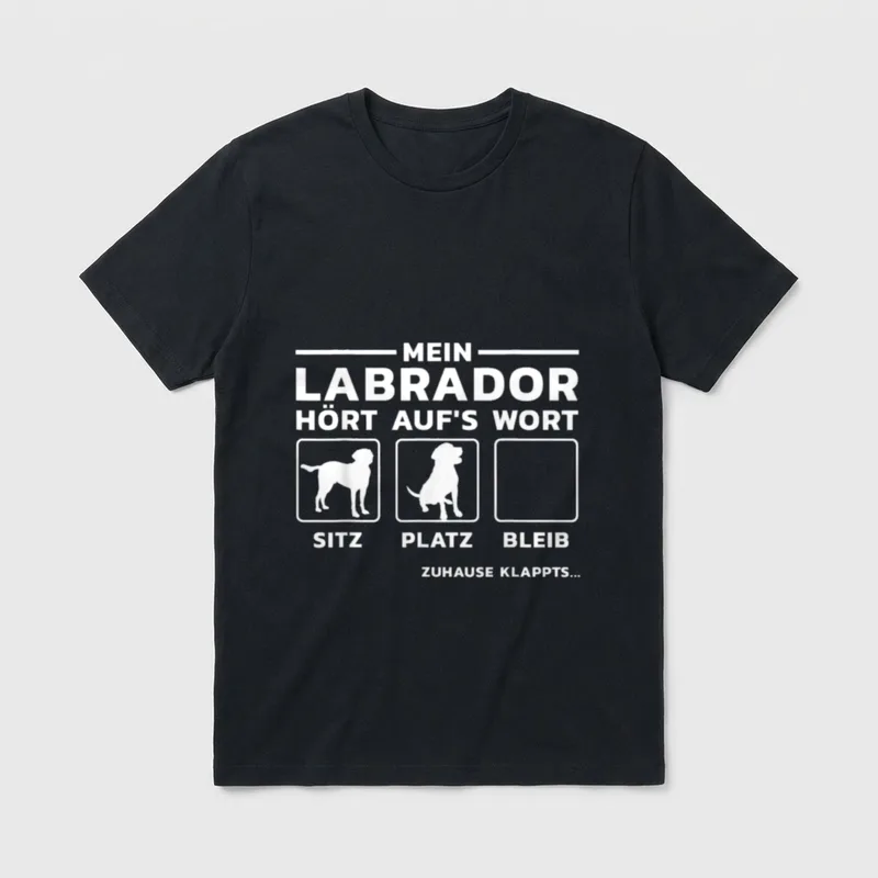 Mein Labrador Hört Aufs Wort T-Shirt – Klassisches T-Shirt in Schwarz