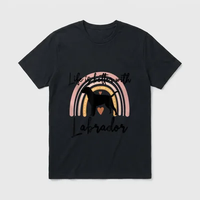 Life Better Labrador Rainbow T-Shirt – Klassisches T-Shirt in Schwarz