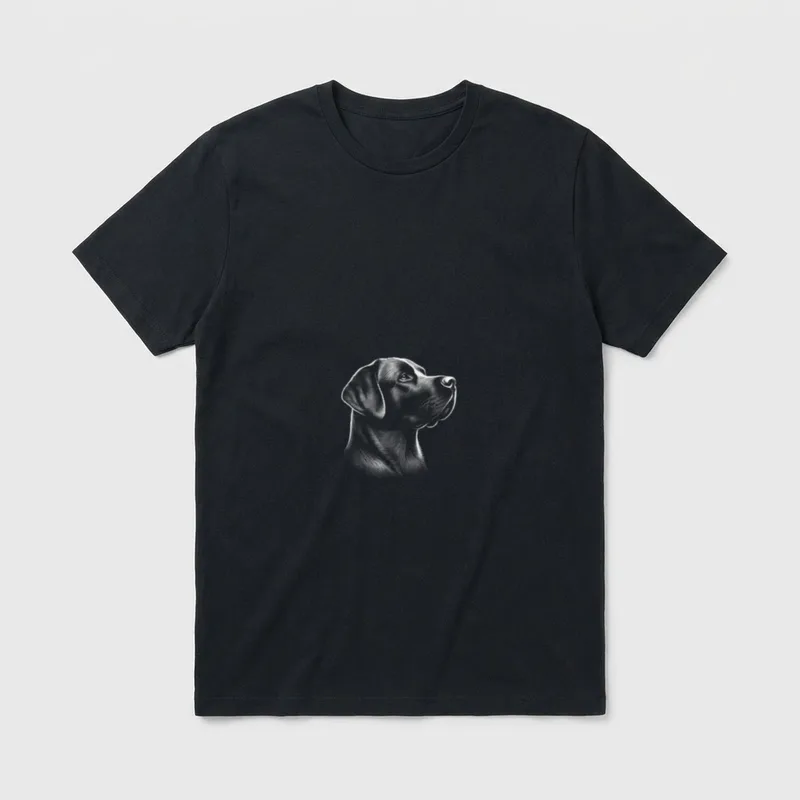 Süßer Labrador Kopf im kunstvollen T-Shirt – Klassisches T-Shirt in Schwarz
