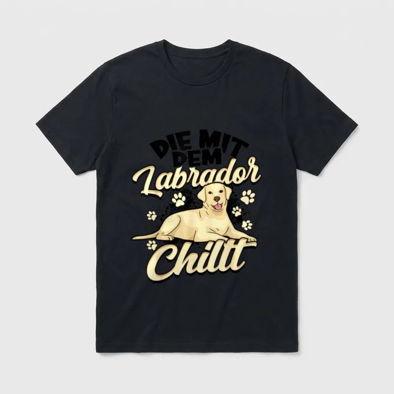Die Mit Dem Labrador T-Shirt 0119 – Klassisches T-Shirt in Schwarz