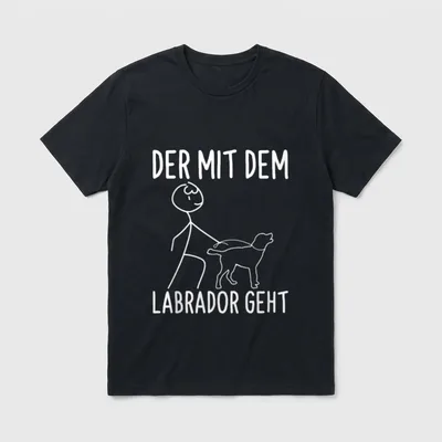 Der Mit Dem Labrador T-Shirt 0130 – Klassisches T-Shirt in Schwarz