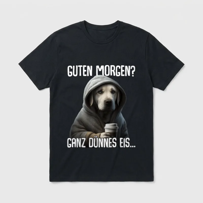 Guten Morgen Ganz Dünnes T-Shirt 0143 – Klassisches T-Shirt in Schwarz