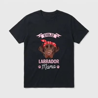 Stolze Labrador Mama T-Shirt 0153 – Klassisches T-Shirt in Schwarz