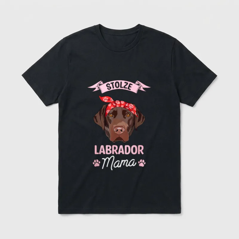 Stolze Labrador Mama T-Shirt 0153 – Klassisches T-Shirt in Schwarz