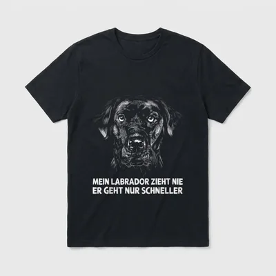 Mein Labrador zieht nie T-Shirt – Klassisches T-Shirt in Schwarz
