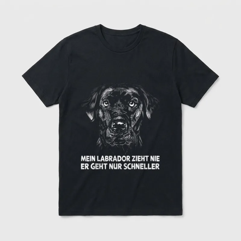 Mein Labrador zieht nie T-Shirt – Klassisches T-Shirt in Schwarz