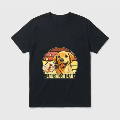 Labrador Dad T-Shirt 0162 – Klassisches T-Shirt in Schwarz