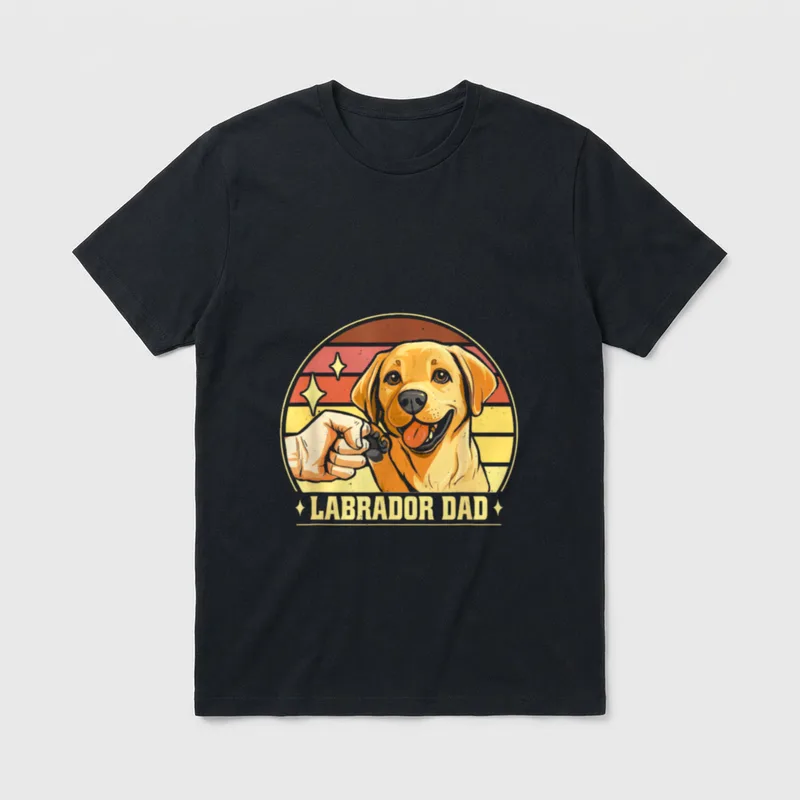 Labrador Dad T-Shirt 0162 – Klassisches T-Shirt in Schwarz