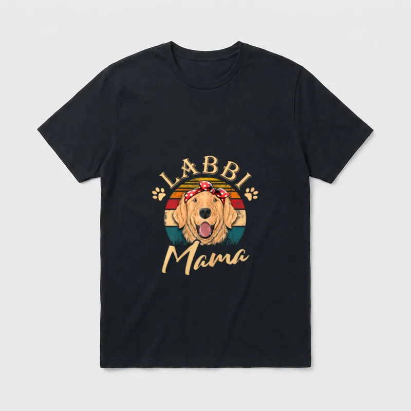 Golden Labrador Mama Labbi T-Shirt – Klassisches T-Shirt in Schwarz