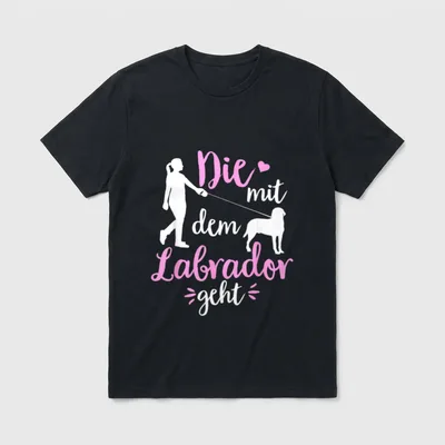 Die Mit Dem Labrador T-Shirt 0170 – Klassisches T-Shirt in Schwarz