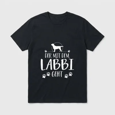 Der mit dem Labbi T-Shirt 0185 – Klassisches T-Shirt in Schwarz