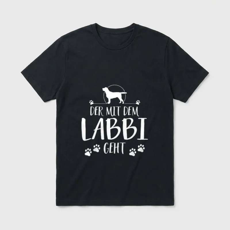 Der mit dem Labbi T-Shirt 0185 – Klassisches T-Shirt in Schwarz