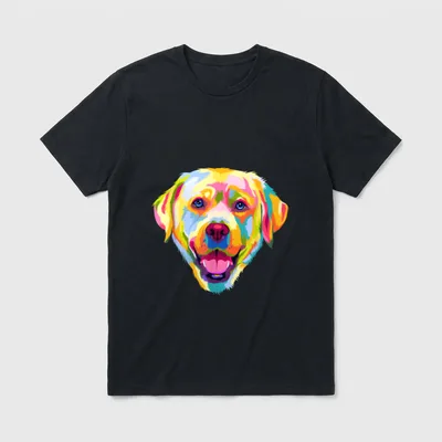 Bunte Pop-Art Labrador Retriever T-Shirt – Klassisches T-Shirt in Schwarz