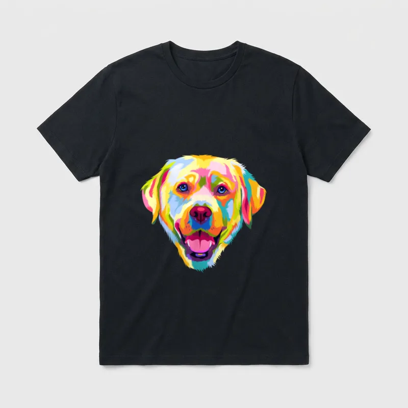 Bunte Pop-Art Labrador Retriever T-Shirt – Klassisches T-Shirt in Schwarz