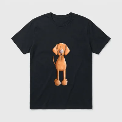 Happy Vizsla Hunde Cartoon T-Shirt – Klassisches T-Shirt in Schwarz