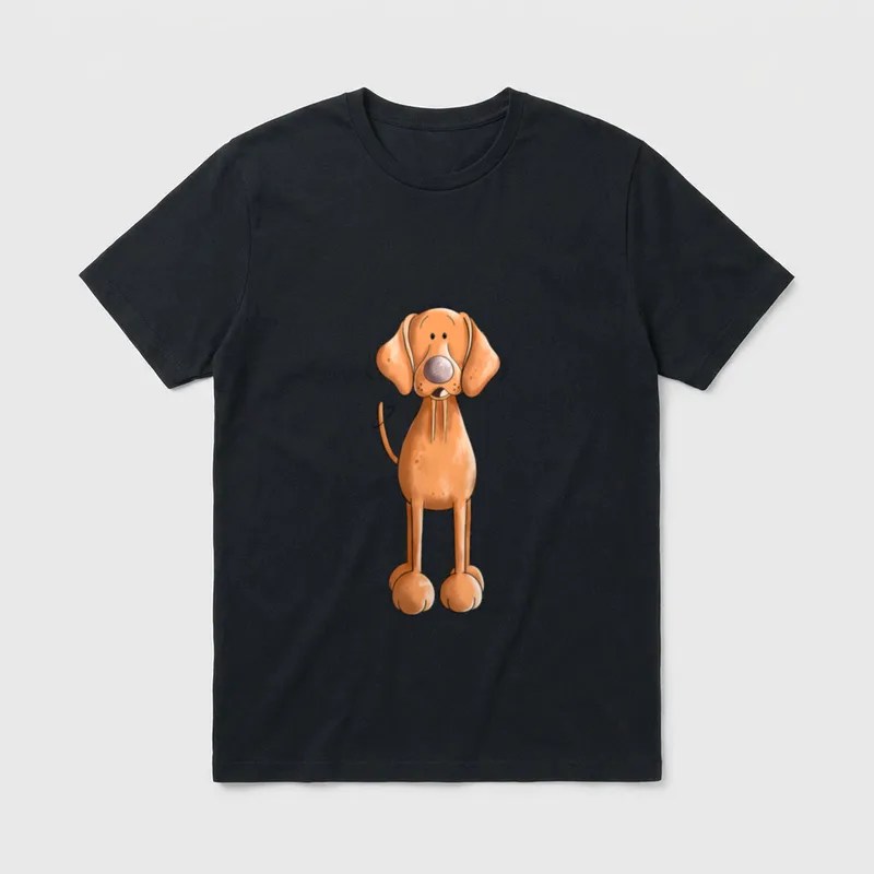 Happy Vizsla Hunde Cartoon T-Shirt – Klassisches T-Shirt in Schwarz