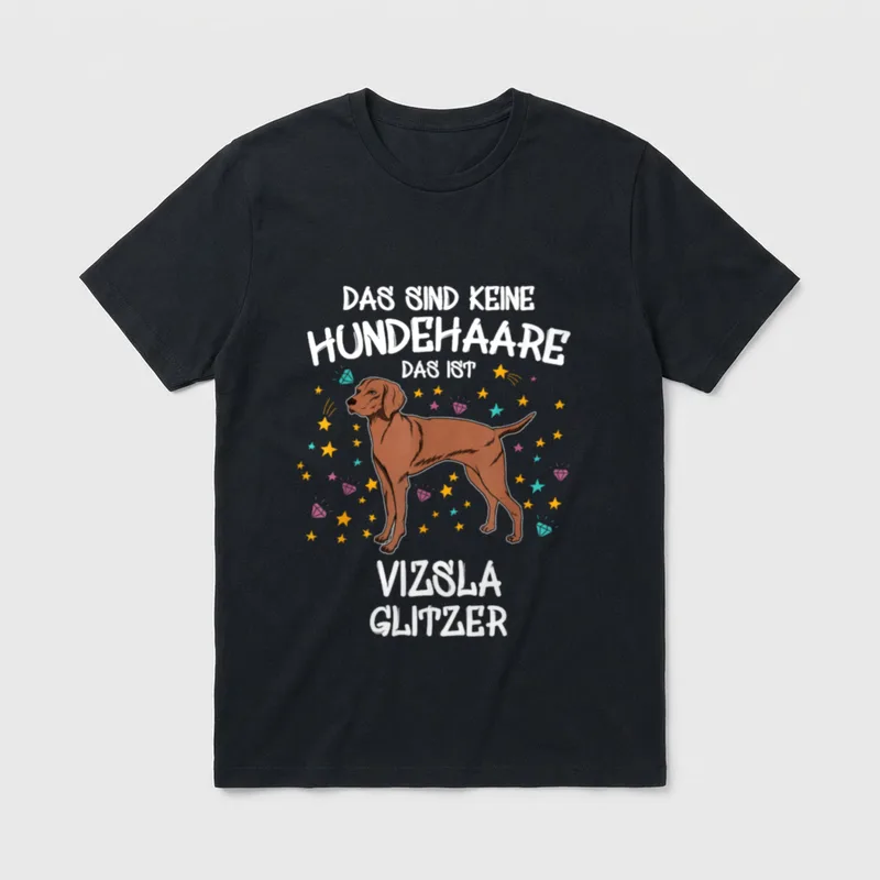 Vizsla Glitzer Hundehalter Gassi T-Shirt – Klassisches T-Shirt in Schwarz