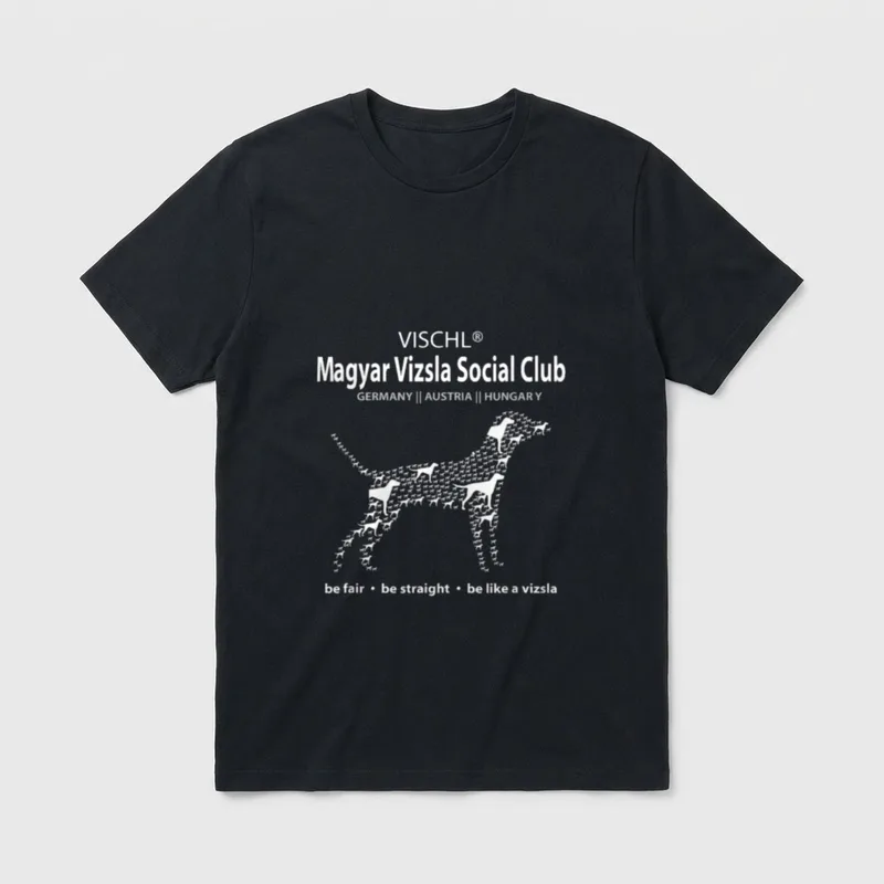 Magyar Vizsla Social Club T-Shirt – Klassisches T-Shirt in Schwarz