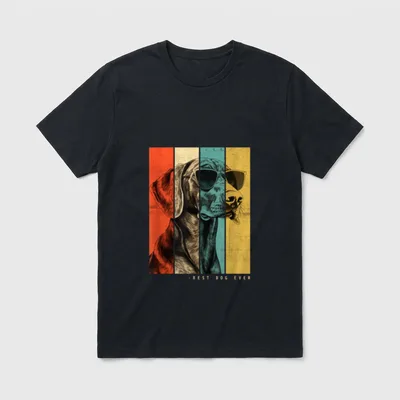 Vintage Vizsla Hund Mama Papa T-Shirt – Klassisches T-Shirt in Schwarz