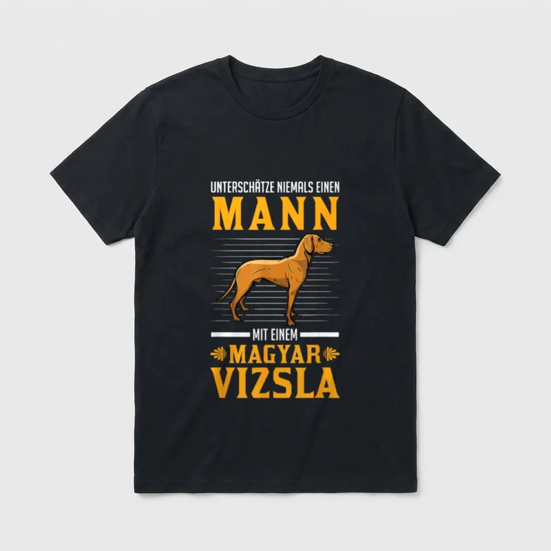 Magyar Vizsla Mann Drahthaar T-Shirt – Klassisches T-Shirt in Schwarz