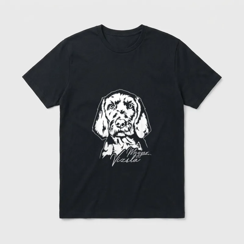 Drahthaar Magyar Vizsla Portrait T-Shirt – Klassisches T-Shirt in Schwarz