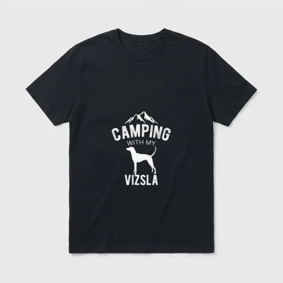 Camping mit meinem Vizsla T-Shirt – Klassisches T-Shirt in Schwarz