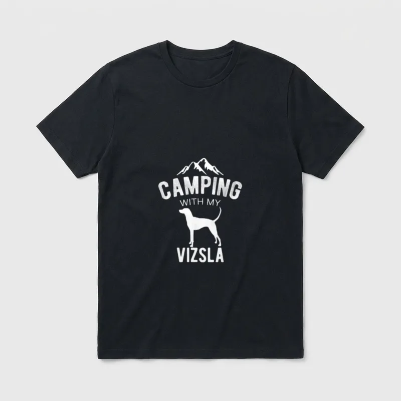 Camping mit meinem Vizsla T-Shirt – Klassisches T-Shirt in Schwarz