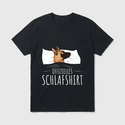 Offizielles Schlafshirt Malinois Hund T-Shirt – Klassisches T-Shirt in Schwarz