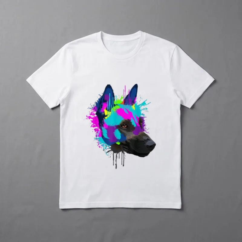 Splash Art Malinois Hundehalter T-Shirt – Klassisches T-Shirt in Schwarz