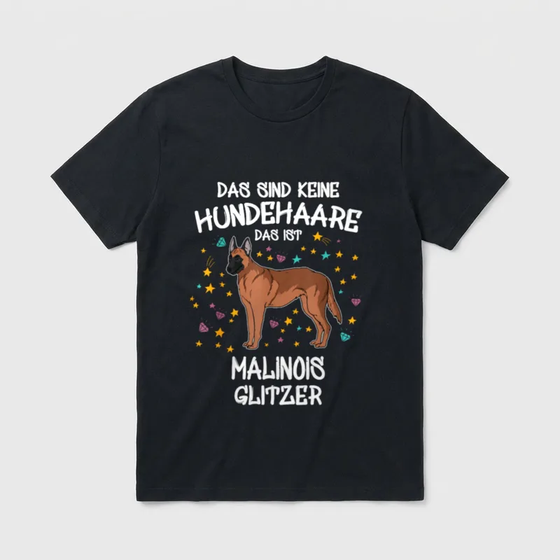 Malinois Glitzer Tierfreund Hundehalter T-Shirt – Klassisches T-Shirt in Schwarz