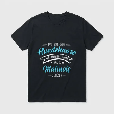 Keine Hundehaare sondern Glitzer T-Shirt – Klassisches T-Shirt in Schwarz