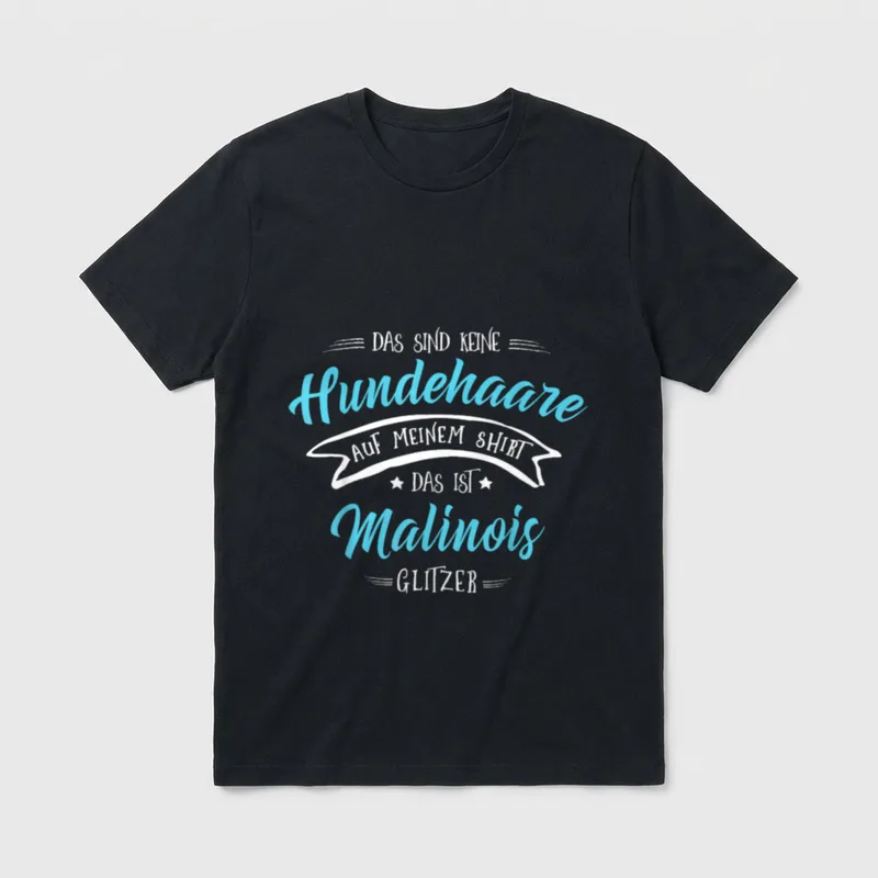 Keine Hundehaare sondern Glitzer T-Shirt – Klassisches T-Shirt in Schwarz