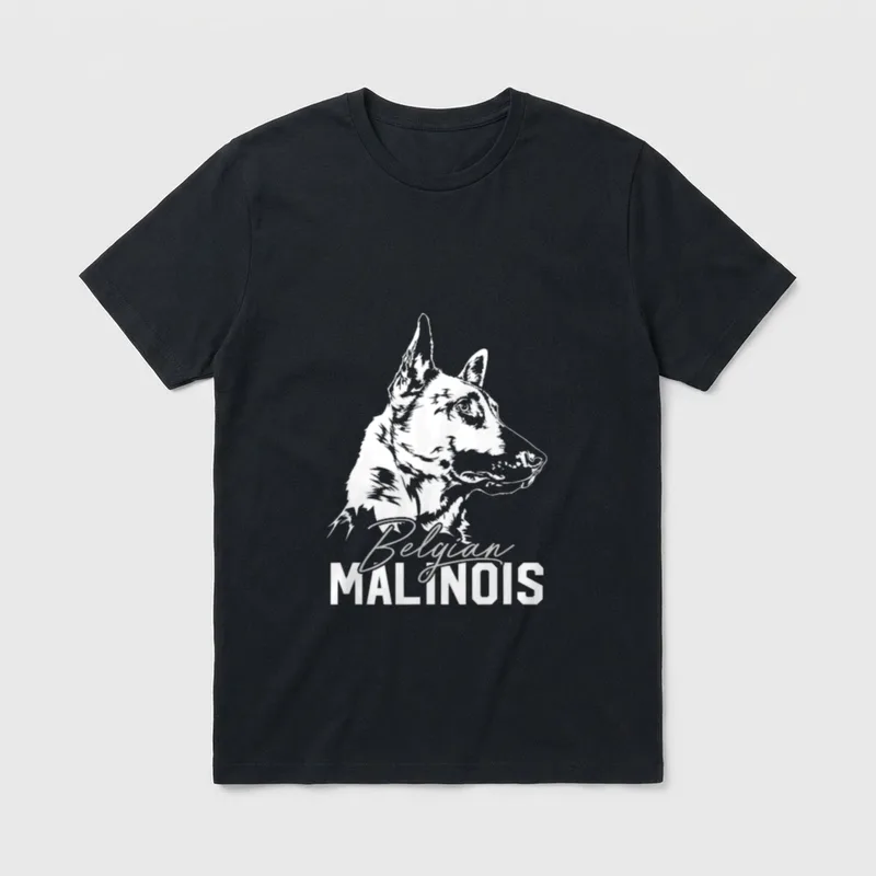 Belgian Malinois Portrait Hund T-Shirt – Klassisches T-Shirt in Schwarz