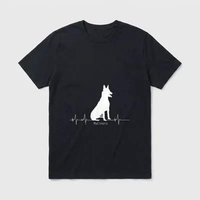 Malinois Herzschlag Heartbeat Malinois T-Shirt – Klassisches T-Shirt in Schwarz