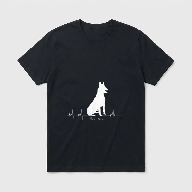 Malinois Herzschlag Heartbeat Malinois T-Shirt – Klassisches T-Shirt in Schwarz