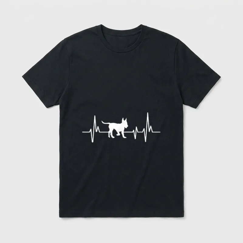 Heartbeat Herzschlag Design Malinois T-Shirt – Klassisches T-Shirt in Schwarz