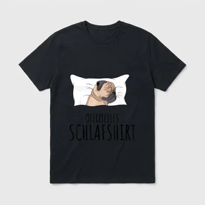 Mops Shirt Damen – Klassisches T-Shirt in Schwarz