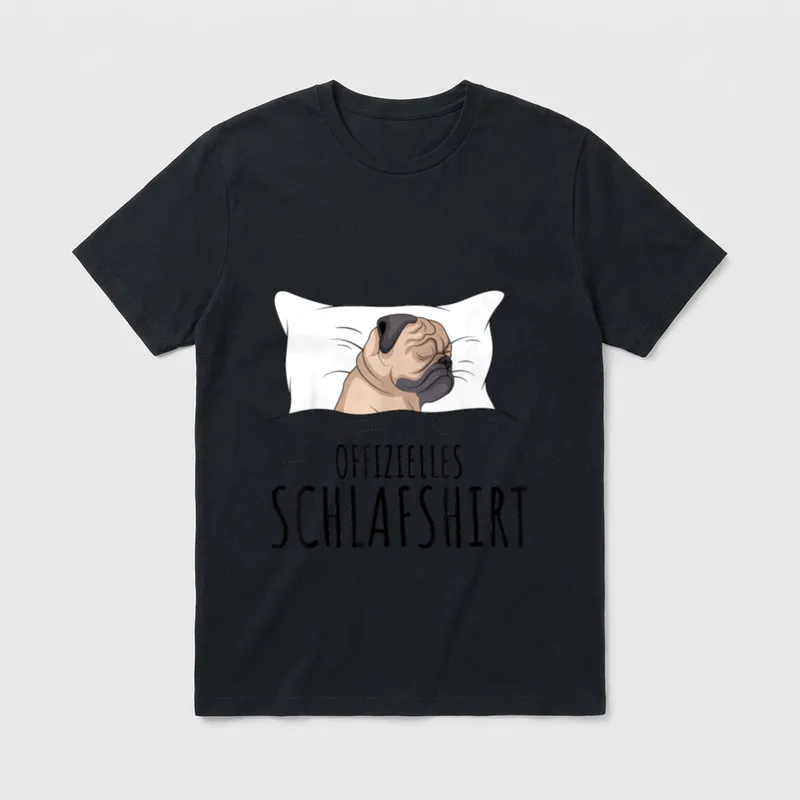 Mops Shirt Damen – Klassisches T-Shirt in Schwarz