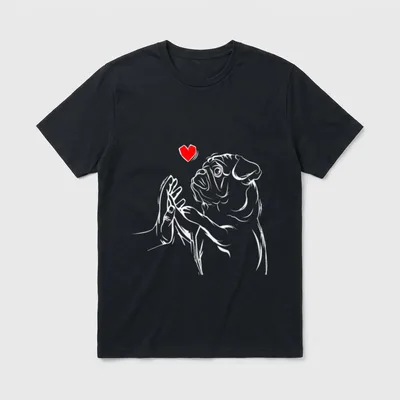 Mops Liebe Hundehalter Frauchen T-Shirt – Klassisches T-Shirt in Schwarz