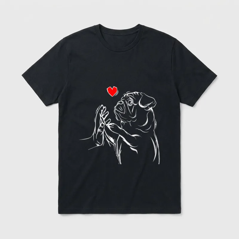 Mops Liebe Hundehalter Frauchen T-Shirt – Klassisches T-Shirt in Schwarz