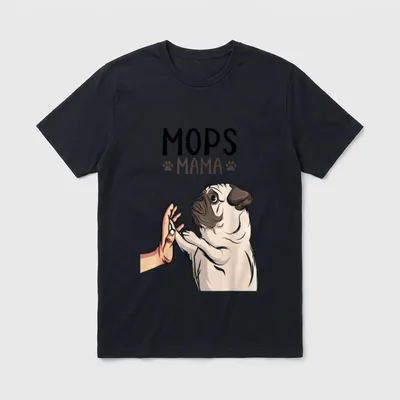 Mops Mama Hundehalterin Frauchen T-Shirt – Klassisches T-Shirt in Schwarz